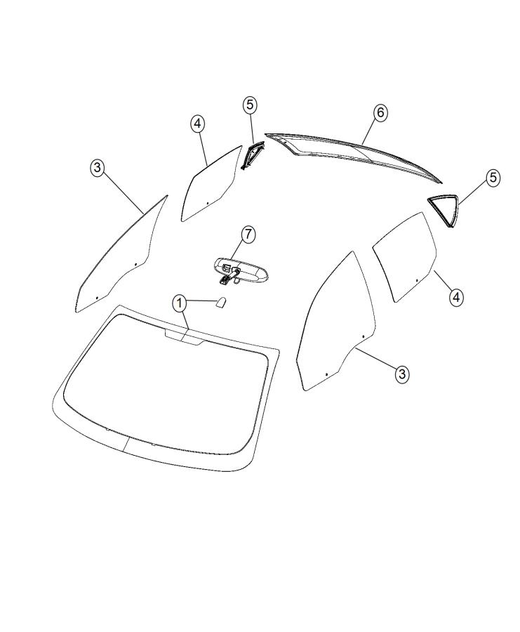Diagram Glass, Glass Hardware And Interior Mirrors. for your 2010 Chrysler PT Cruiser   