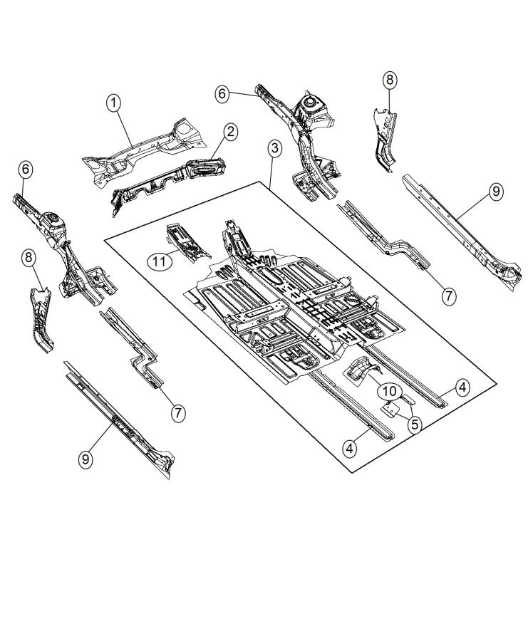 Diagram Floor Pan Front. for your Dodge Dart  