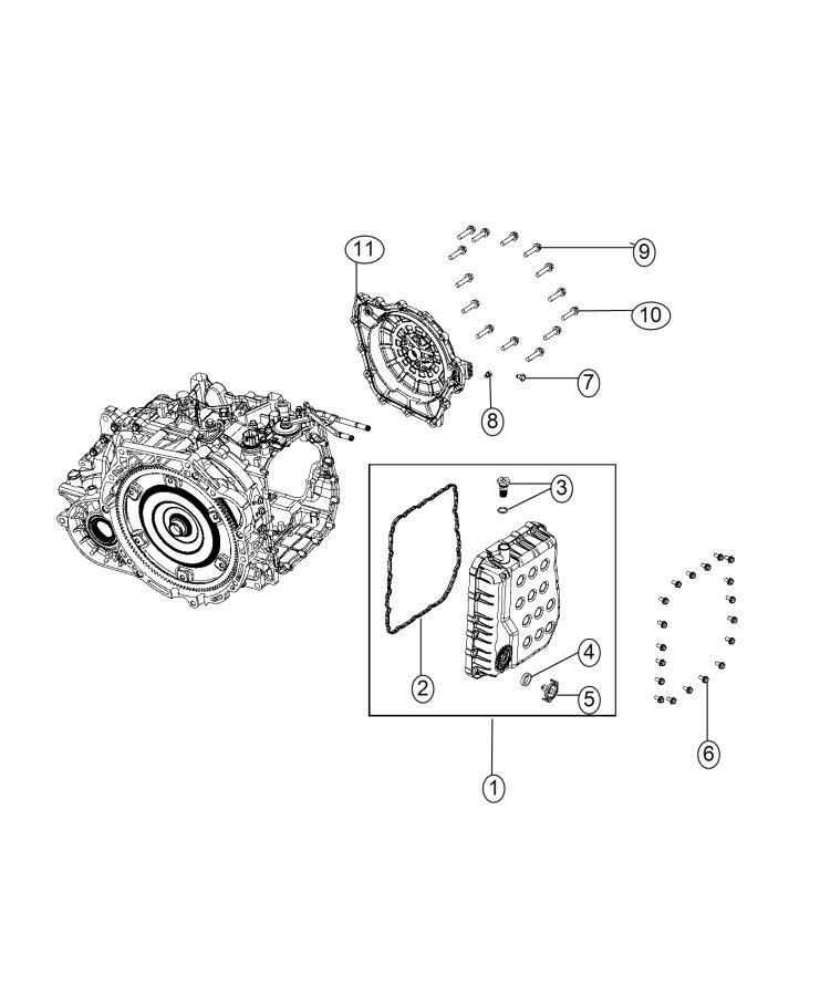 Diagram Oil Pan, Cover And Related Parts. for your 2000 Chrysler 300  M 