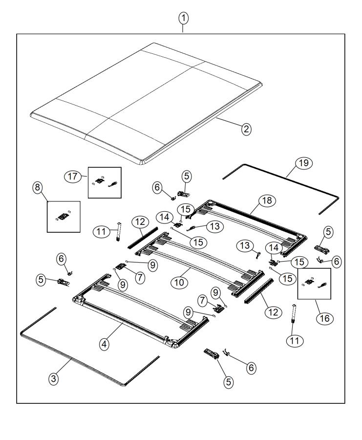 Diagram Tonneau Cover (Production). for your Ram 1500  