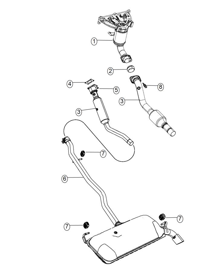 Exhaust System [2.0L I4 DOHC 16V E22 VVT Engine],[2.0L I4 DOHC 16V Dual VVT Engine] 2.4L [2.4L I4 DOHC 16V Dual VVT Engine]. Diagram