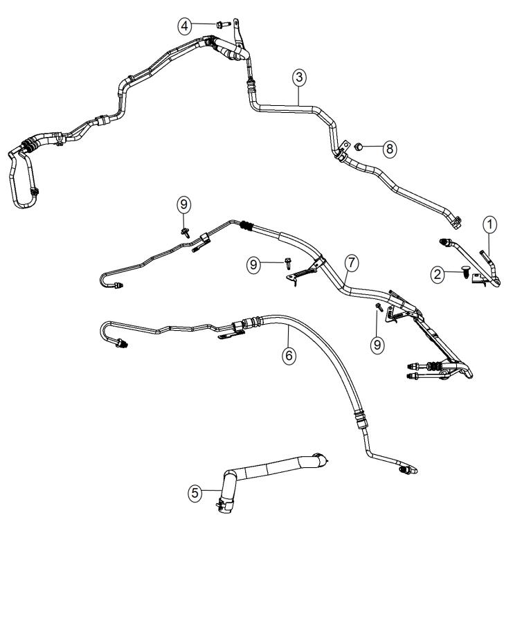 Diagram Power Steering Hoses. for your 2006 Jeep Grand Cherokee   