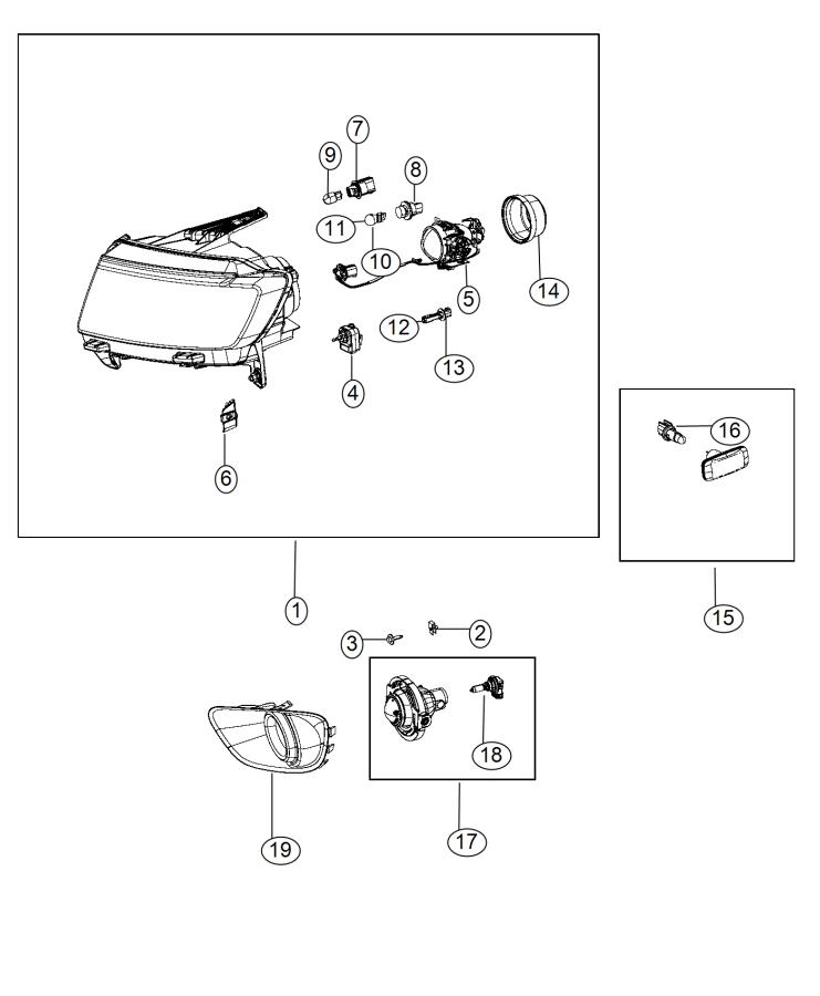 Diagram Lamps, Front. for your Jeep