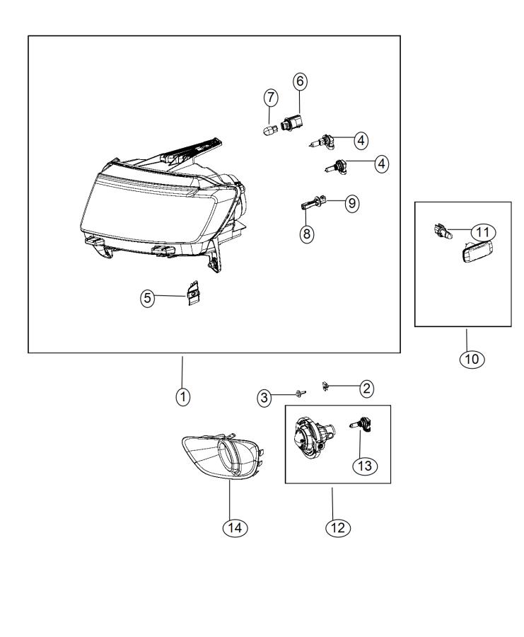 Diagram Lamps, Front. for your Jeep