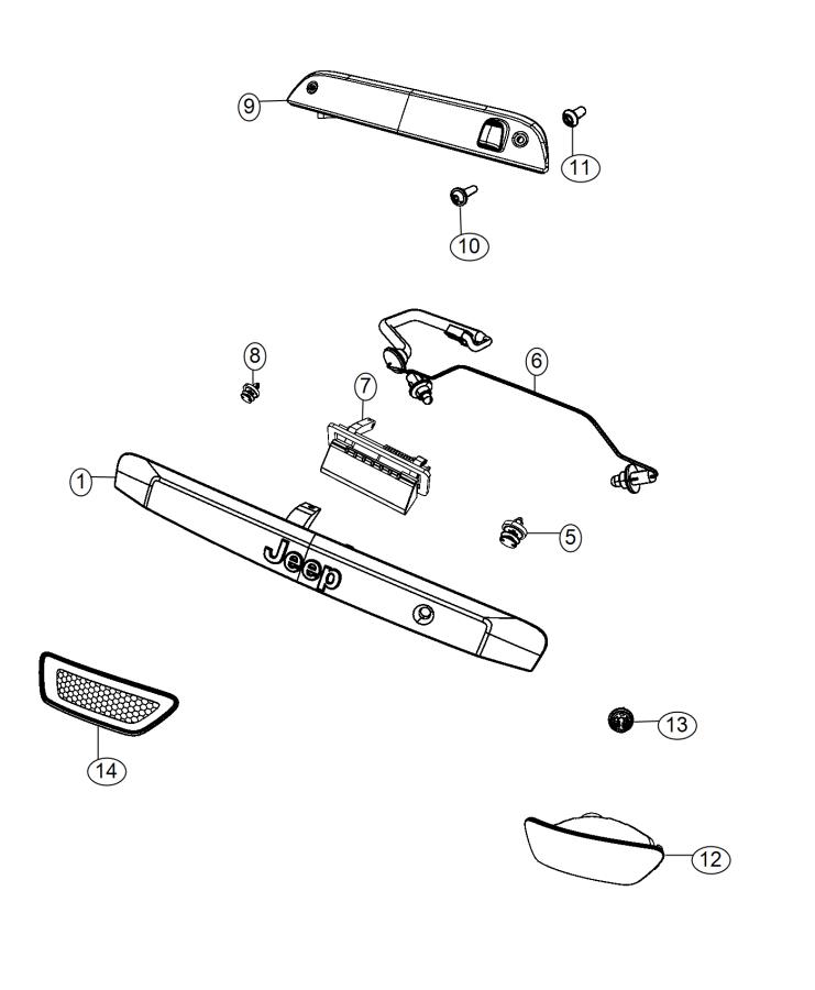 Diagram Lamps, Rear. for your Jeep Compass  