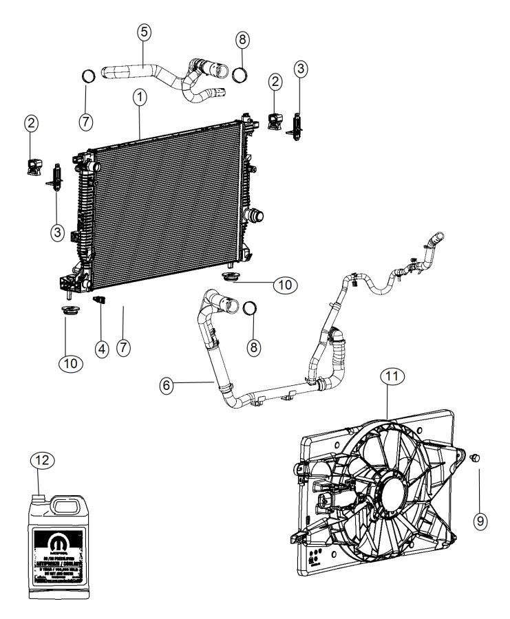 Diagram Radiator and Related Parts. for your 2015 Dodge Dart   