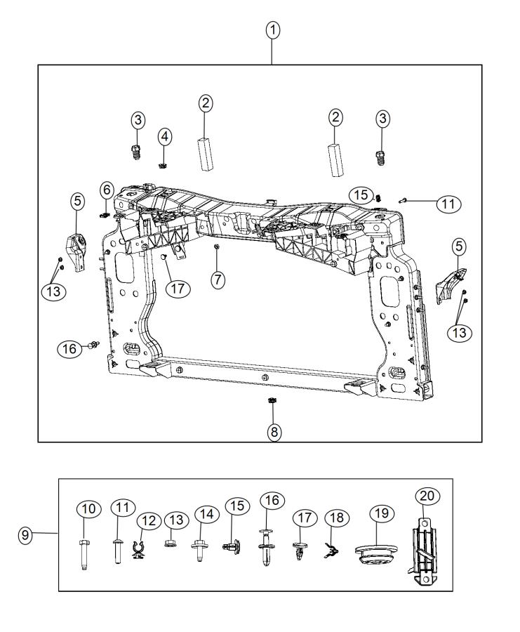 Diagram Radiator Support. for your Dodge Dart  