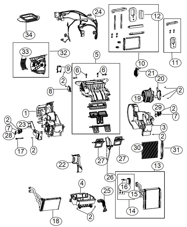 Diagram A/C and Heater Unit. for your 1999 Chrysler 300  M 