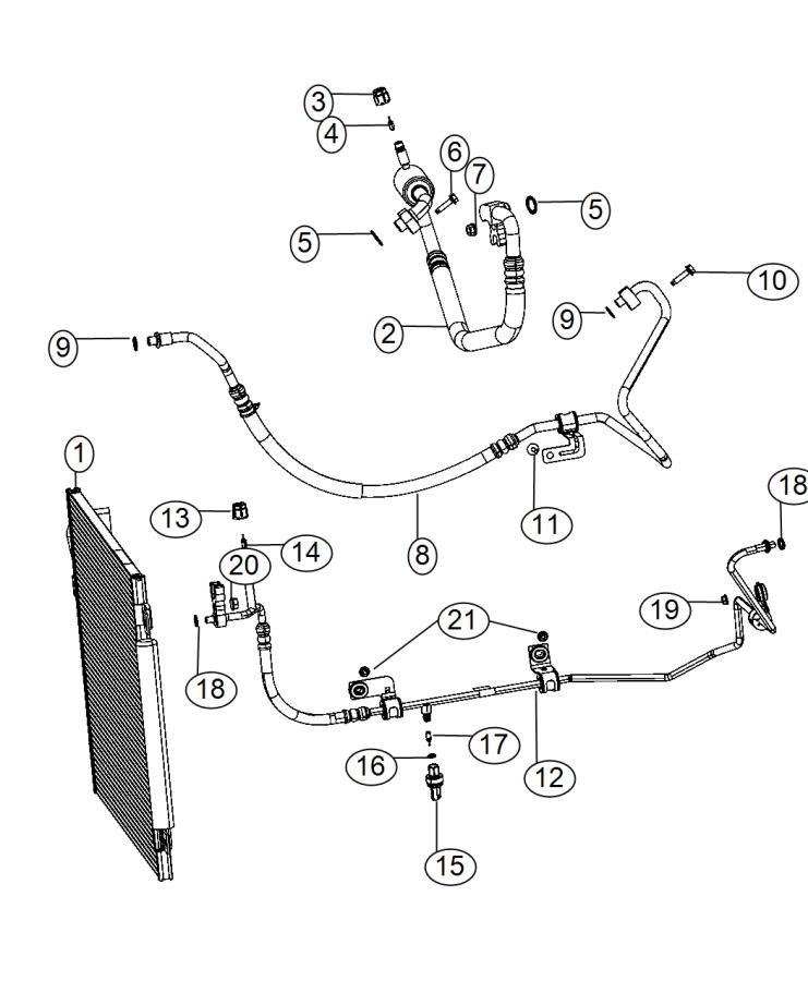 Diagram A/C Plumbing. for your 2011 Jeep Wrangler   