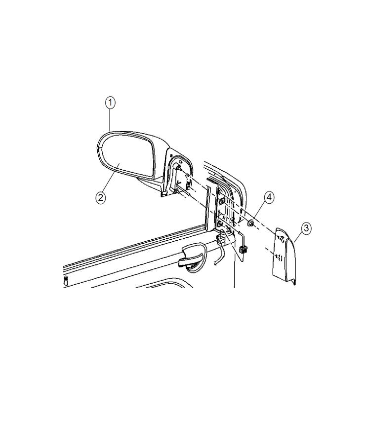 Diagram Mirror, Exterior. for your 2009 Jeep Compass   