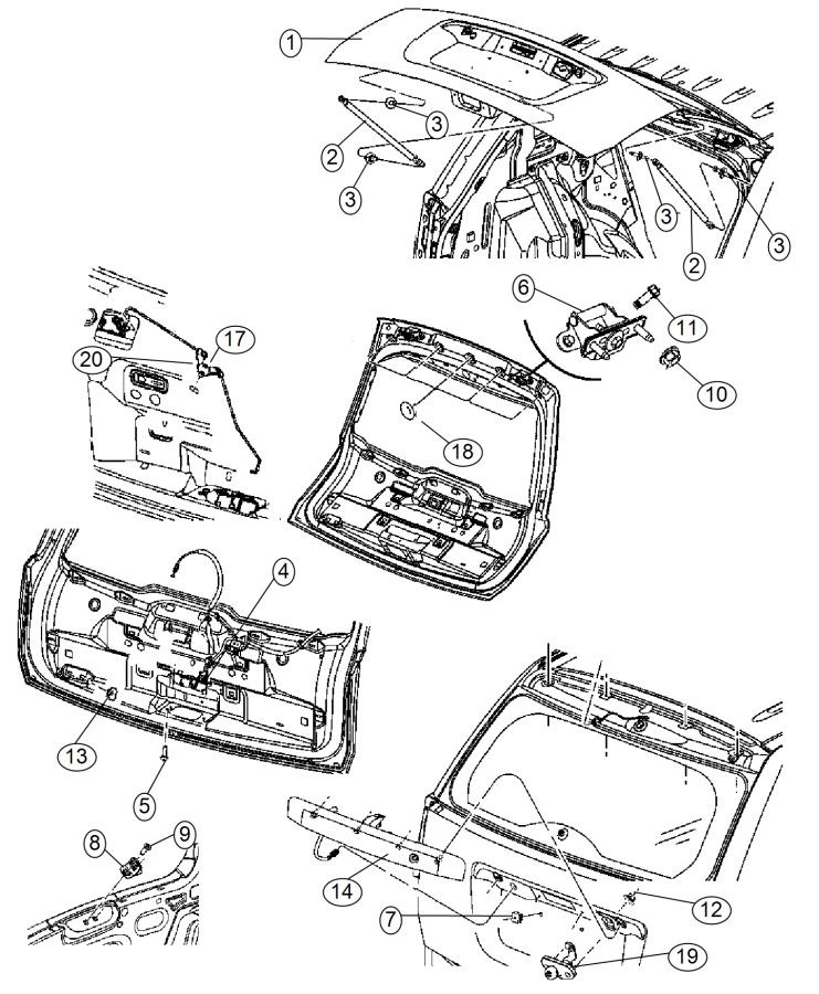 Diagram Liftgate, Compass. for your Jeep Compass  