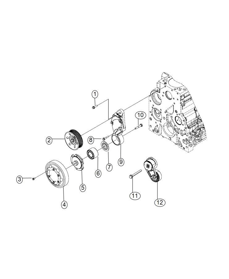 Diagram Pulleys and Related Parts. for your 2012 Ram 2500  SLT Std Cab 