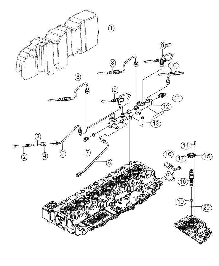 Diagram Fuel Injection Plumbing, 6.7L [6.7L I6 Cummins Turbo Diesel Engine]. for your 2004 Ram 2500   