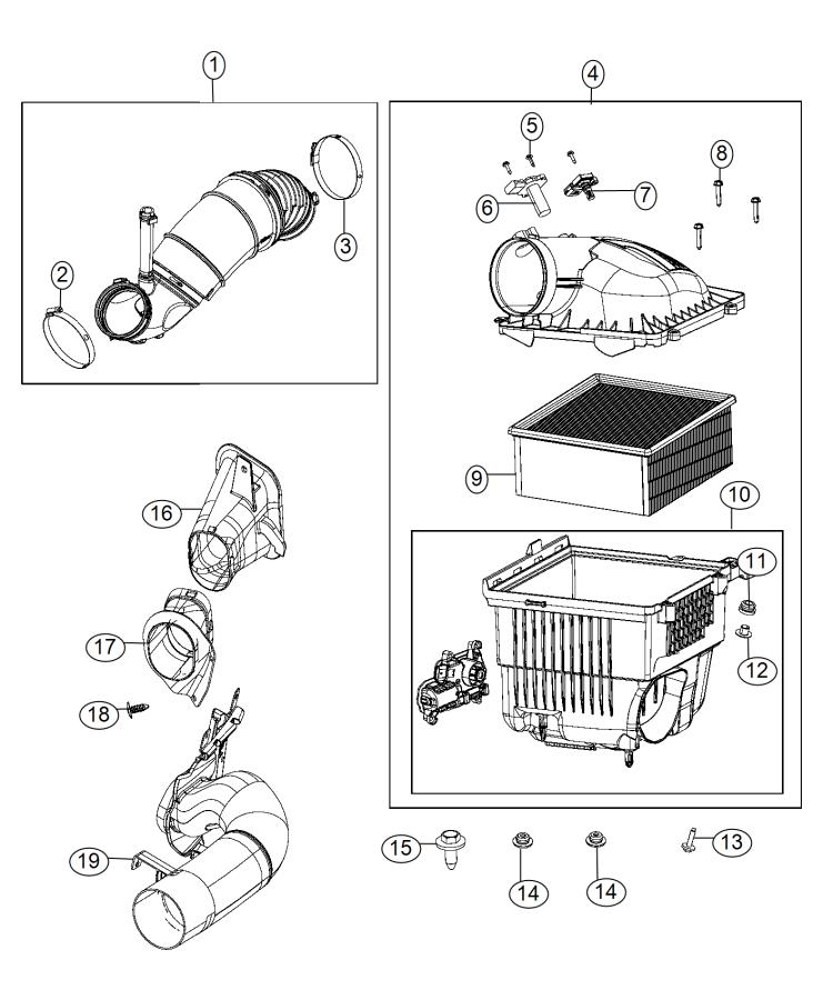 Diagram Air Cleaner, 6.7L [6.7L I6 Cummins Turbo Diesel Engine]. for your Ram 5500  