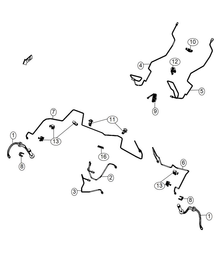 Diagram Brake Tubes and Hoses. for your Dodge