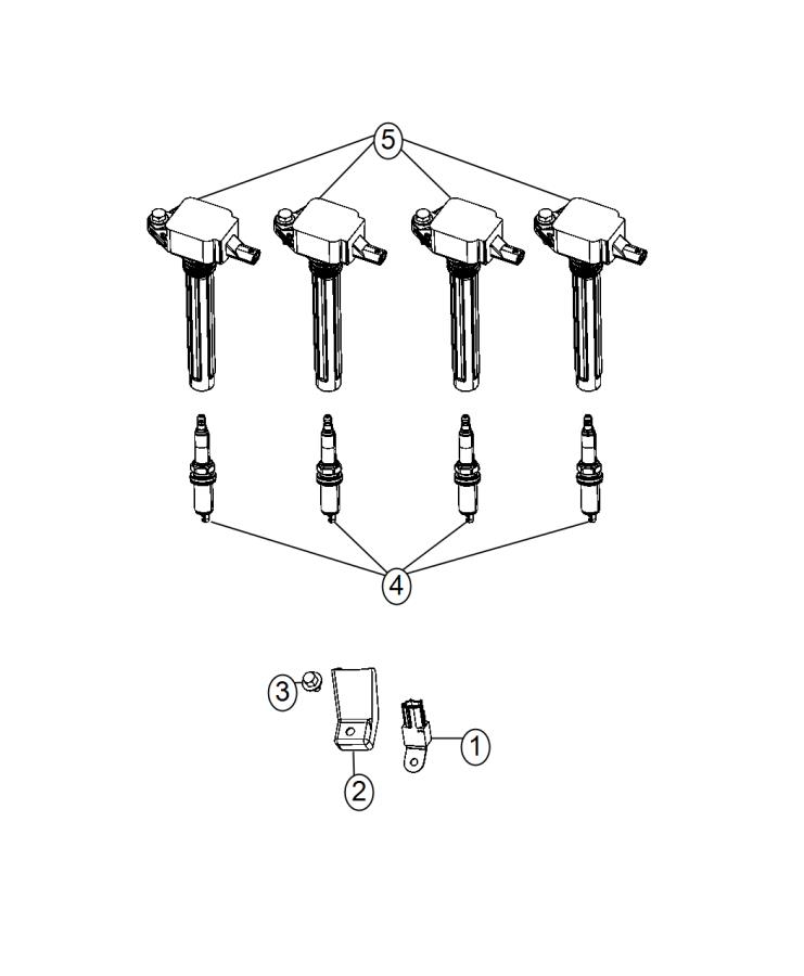 Diagram Spark Plugs and Ignition Coil. for your 2014 Dodge Grand Caravan   