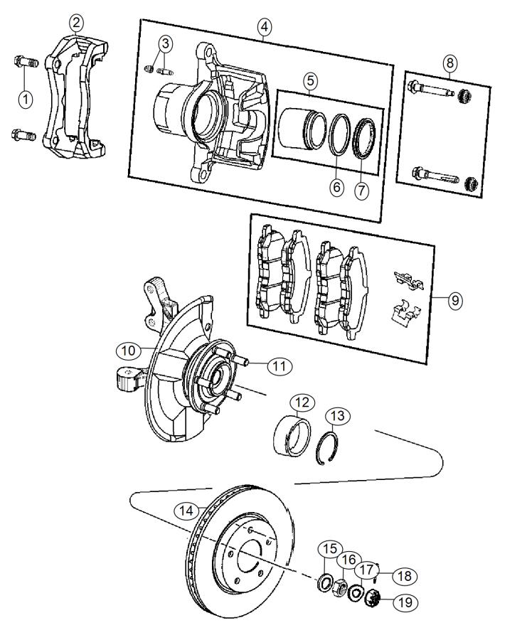 Diagram Brakes, Front. for your Jeep