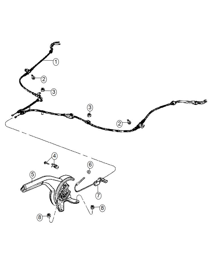 Diagram Park Brake Lever and Cables,Front. for your Jeep Patriot  