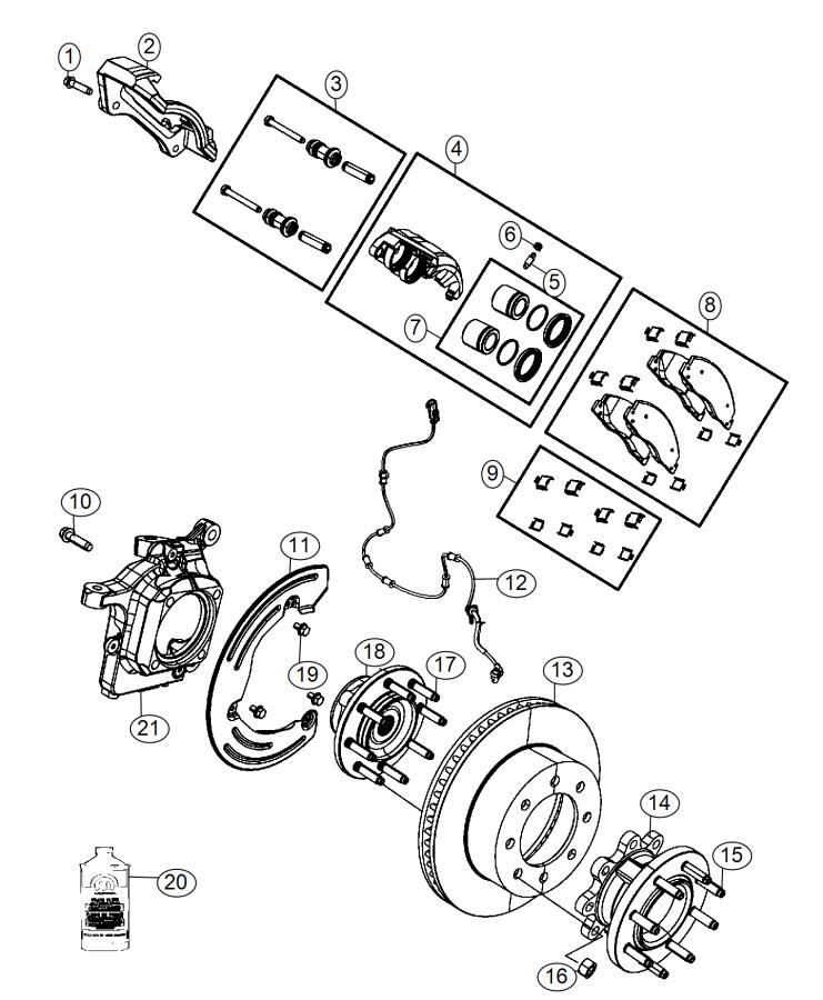 Diagram Brakes,Front. for your 2000 Chrysler 300  M 