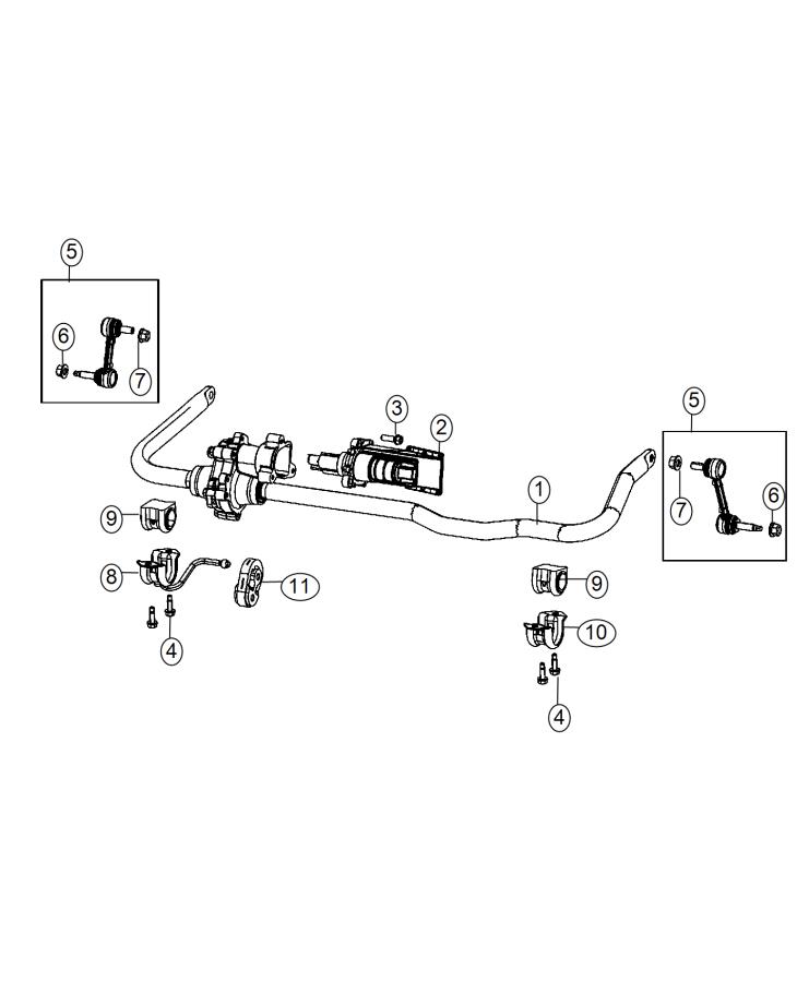 Diagram Stabilizer Bar, Front, DJ 7, [Front Disconnecting Stabilizer Bar]. for your 2003 Chrysler 300  M 