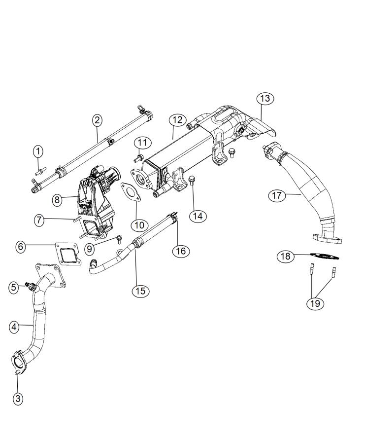 Diagram EGR Cooling System. for your 2015 Ram 2500 6.4L Hemi V8 A/T 4X2 SLT CREW CAB 