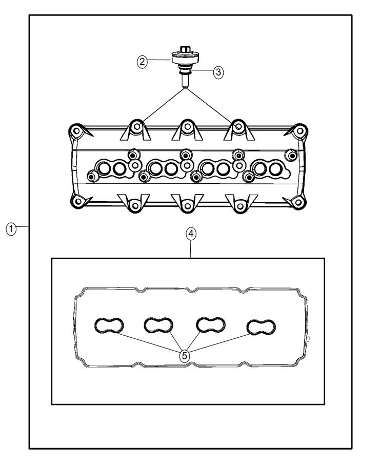 Diagram Cylinder Head Covers 5.7L CNG [5.7L V8 HEMI CNG Engine]. for your Ram 2500  