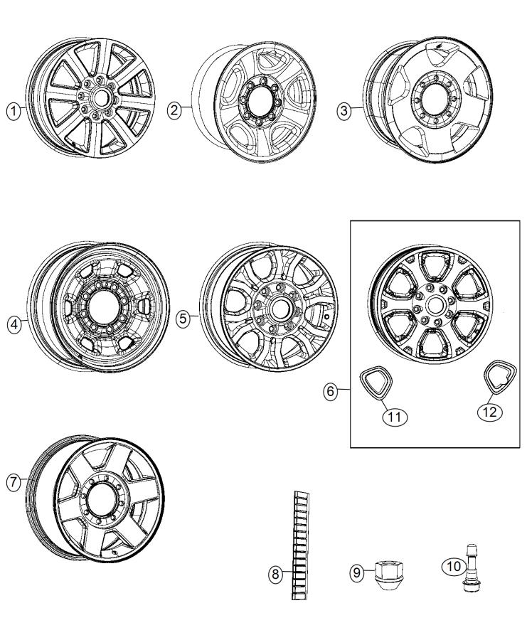 Diagram Wheels and Hardware. for your 2015 Dodge Journey   