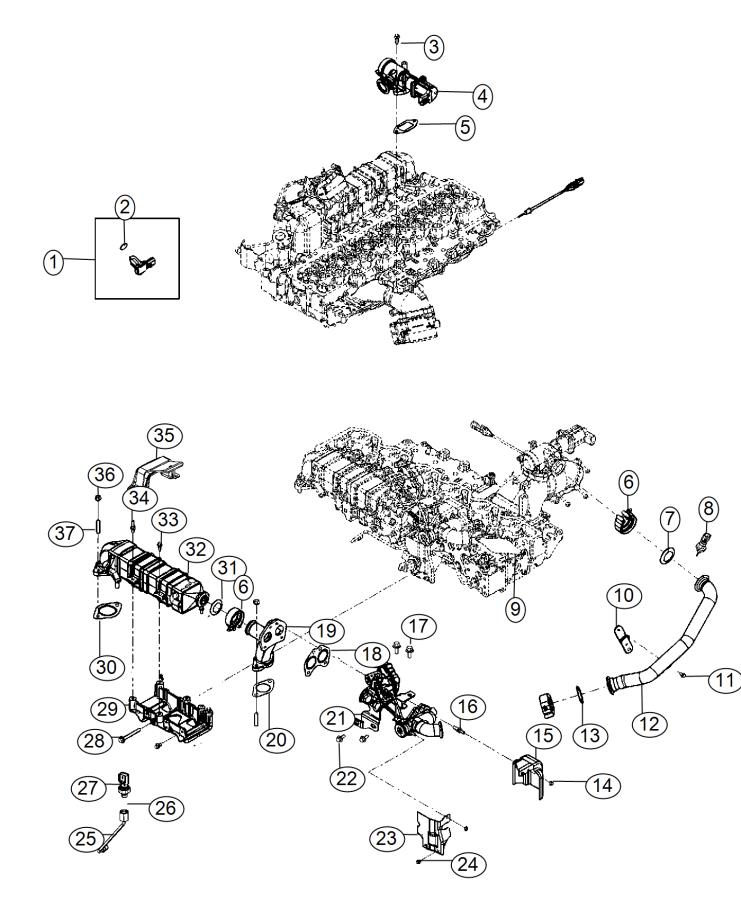 Diagram EGR System, 6.7L [6.7L I6 Cummins Turbo Diesel Engine]. for your Chrysler 300  M