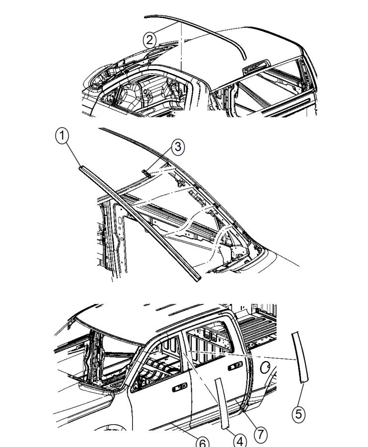 Diagram Moldings Body. for your Ram 2500  