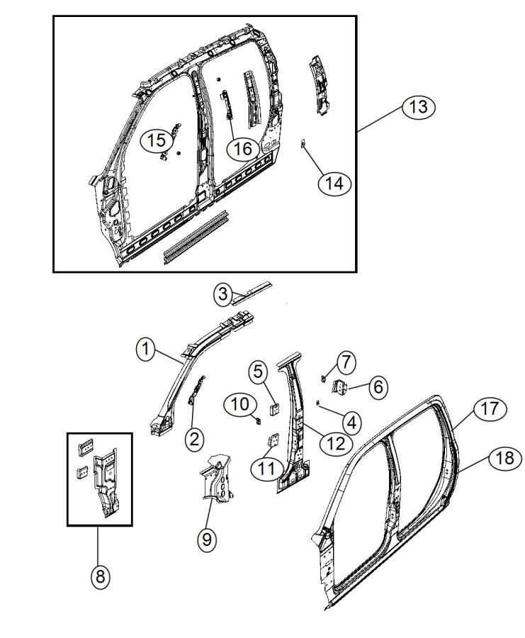 Diagram Aperture Panel, Crew Cab And Mega Cab. for your Chrysler 300  M