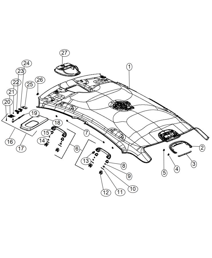 Headliners and Visors. Diagram