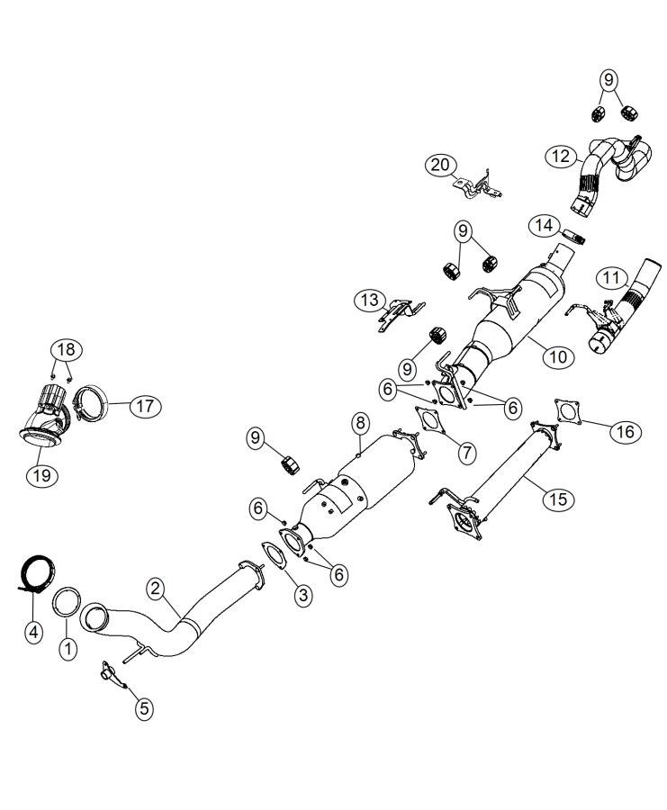 Exhaust System 6.7L [6.7L I6 Cummins Turbo Diesel Engine]. Diagram