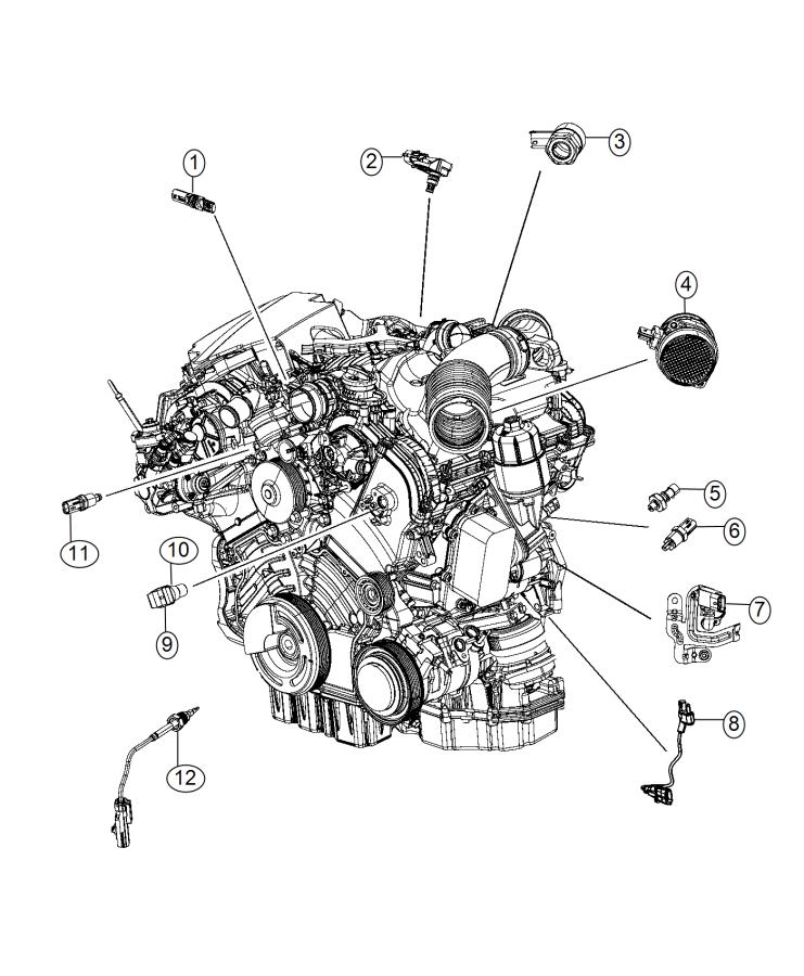 Diagram Sensors, Engine. for your 2010 Ram 2500   