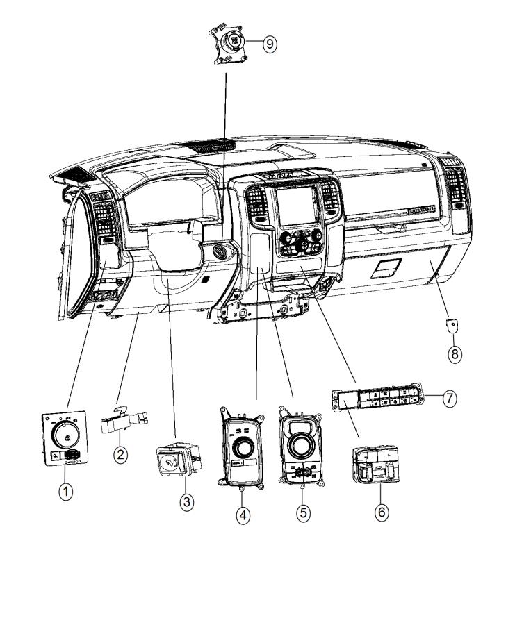 Diagram Switches, Instrument Panel. for your Ram 1500  