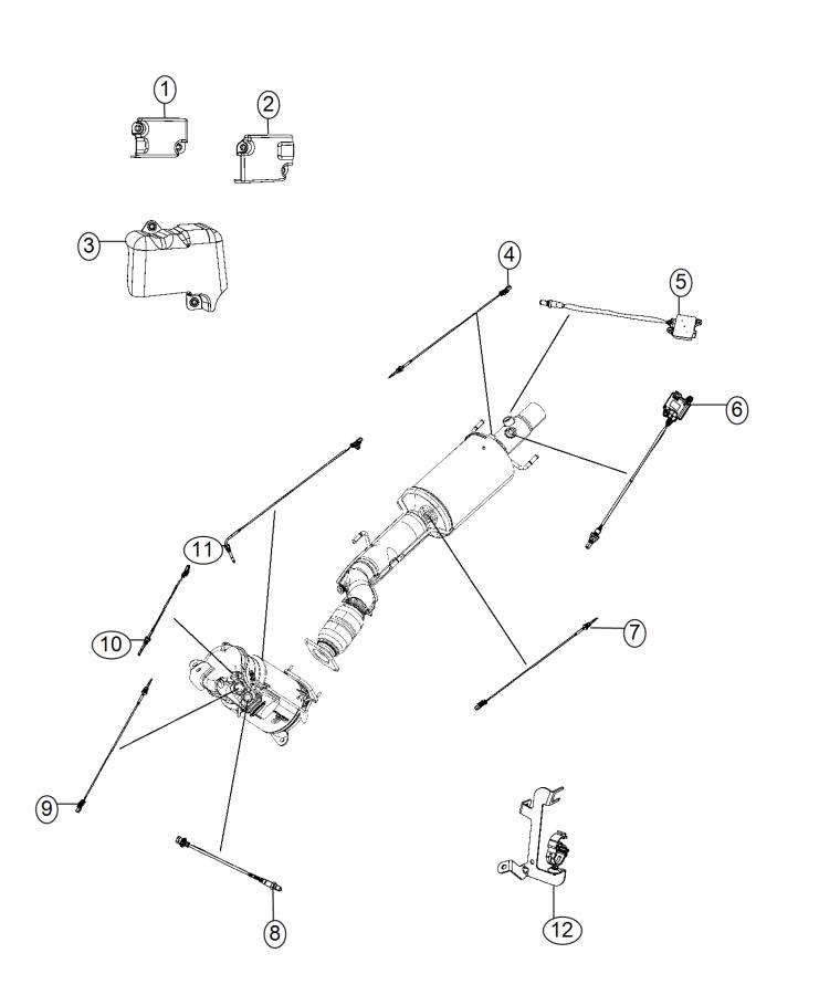 Diagram Sensors, Oxygen and Exhaust. for your 2014 Ram 3500   