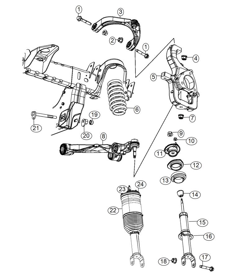 Diagram Suspension, Front, DS 6. for your Ram 1500  