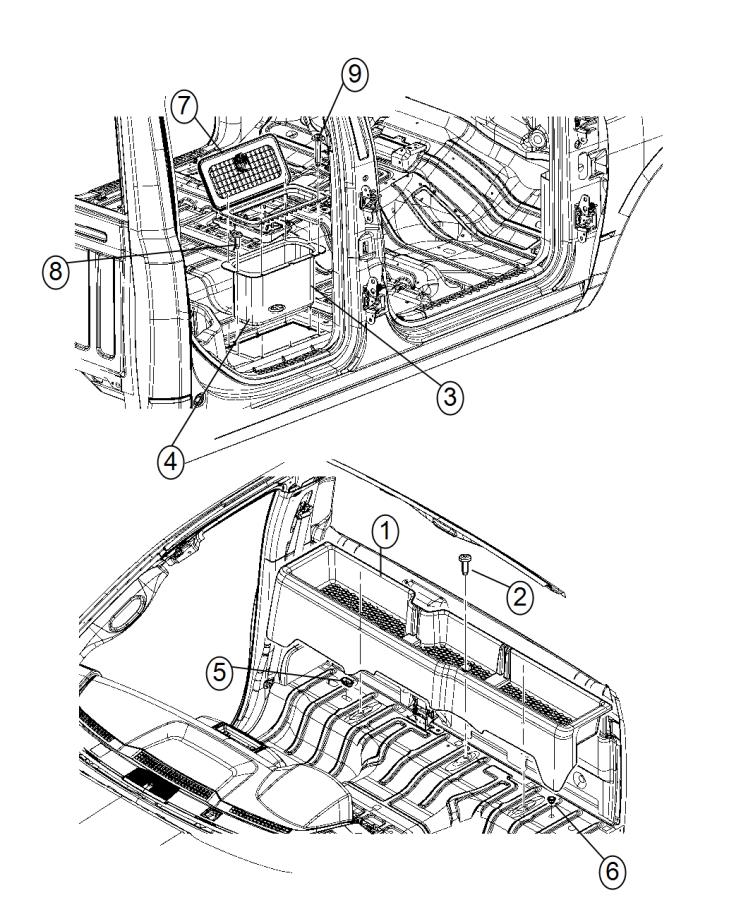 Rear Storage Compartments. Diagram