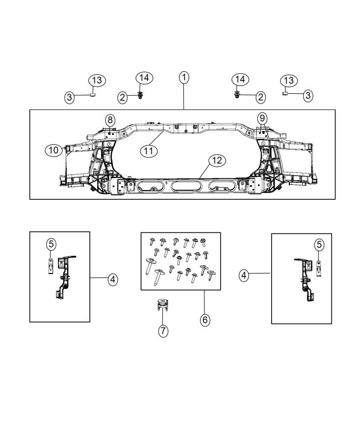 Diagram Radiator Support. for your 2004 Dodge Ram 1500   