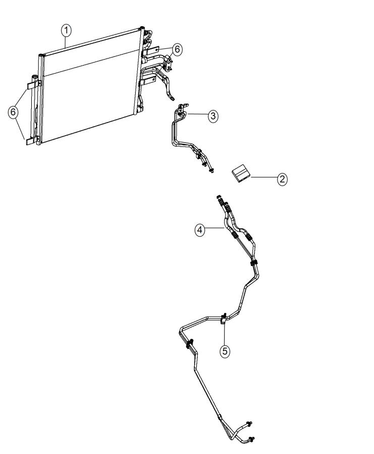 Transmission Oil Cooler and Lines. Diagram