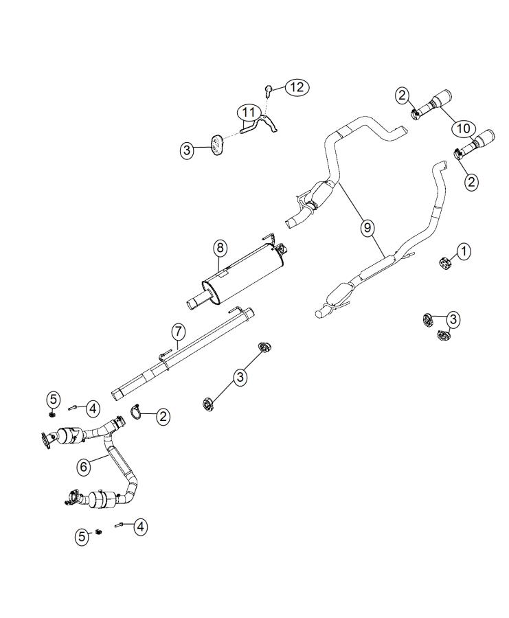 Diagram Exhaust System Dual 5.7L [5.7L V8 HEMI MDS VVT Engine]. for your 2001 Chrysler 300  M 