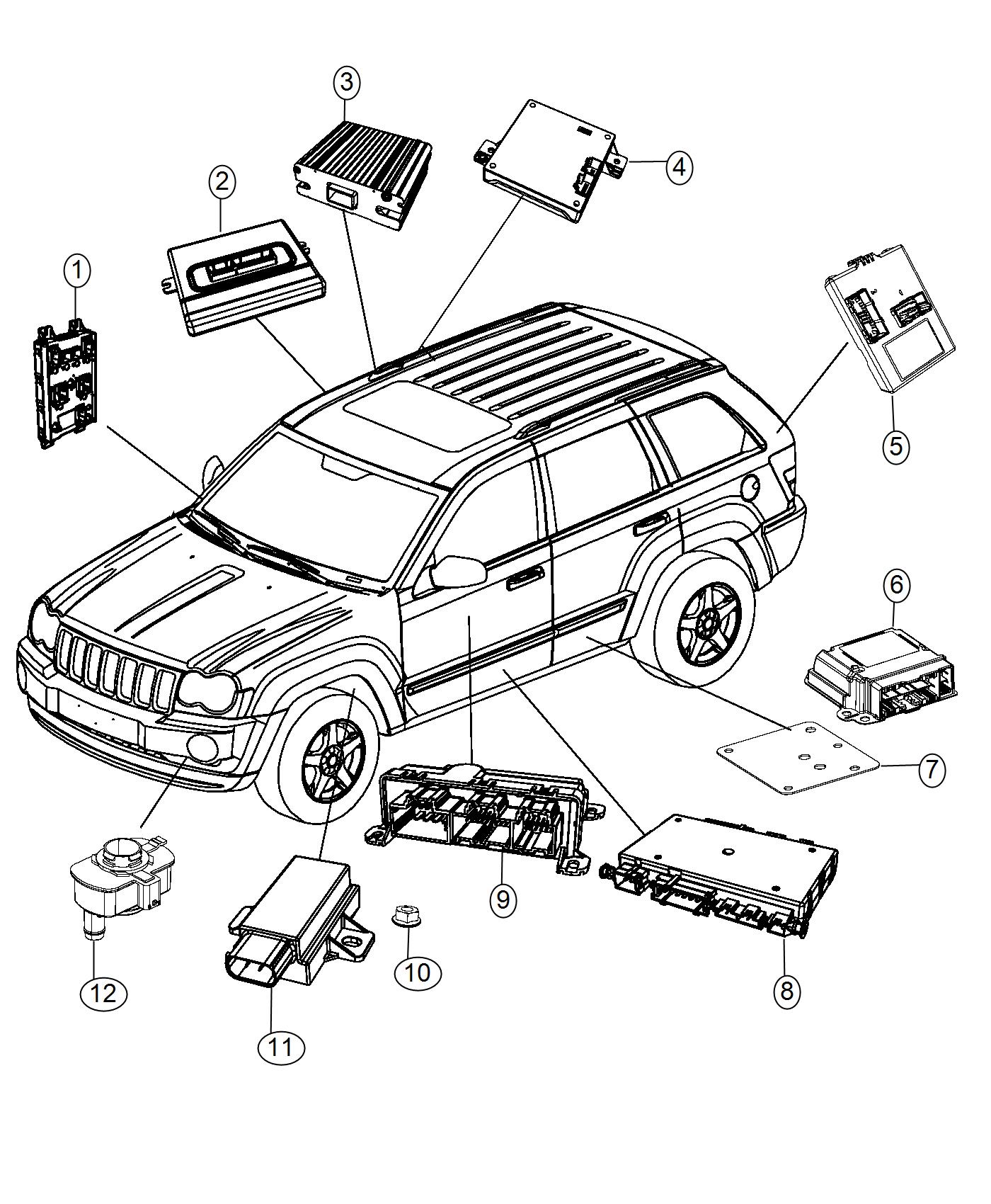 Diagram Modules Body. for your 2012 Jeep Grand Cherokee   