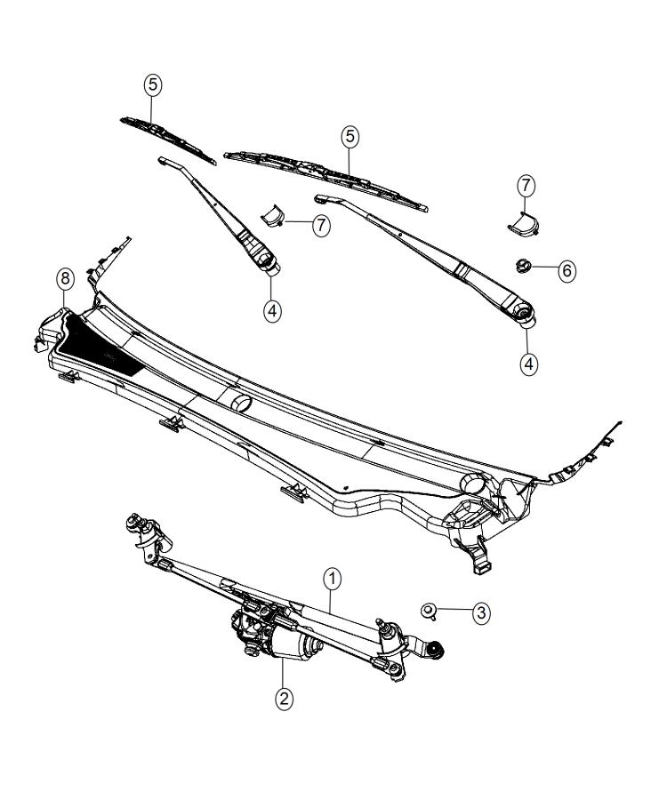 Diagram Front Wiper System. for your Dodge