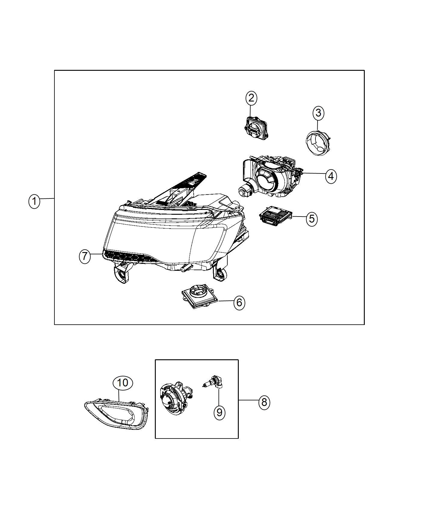 Diagram Lamps, Front. for your Dodge Charger  