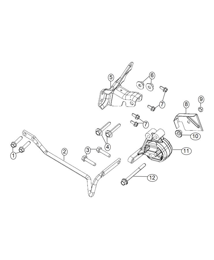 Diagram Engine Mounting Left Side RWD/2WD 3.6L [3.6L V6 24V VVT Engine]. for your 2002 Chrysler 300  M 