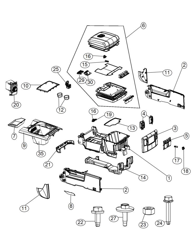 Diagram Floor Console [Full Length Floor Console]. for your 2011 Dodge Journey   