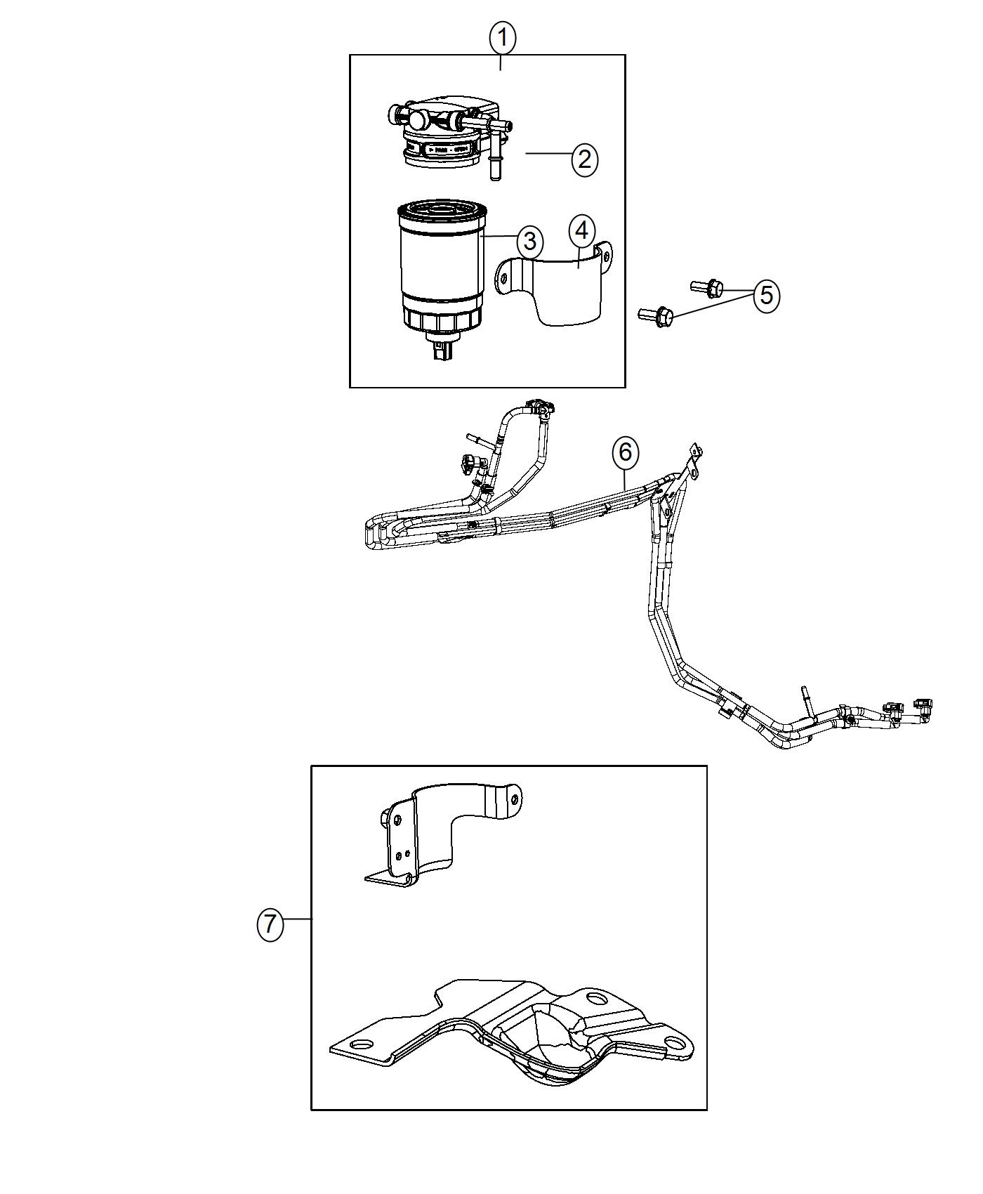 Diagram Fuel Filter and Water Separator. for your 2013 Jeep Wrangler 3.6L V6 A/T 4X4 SAHARA 