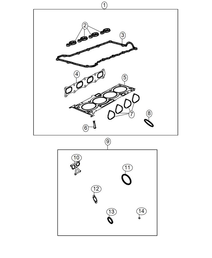 Diagram Engine Gasket Kits 2.4L [2.4L I4 PZEV M-Air Engine]. for your 2003 Chrysler 300  M 