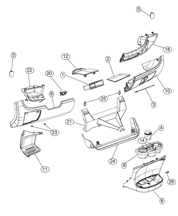 Diagram Instrument Panel Trim [Lower]. for your Dodge