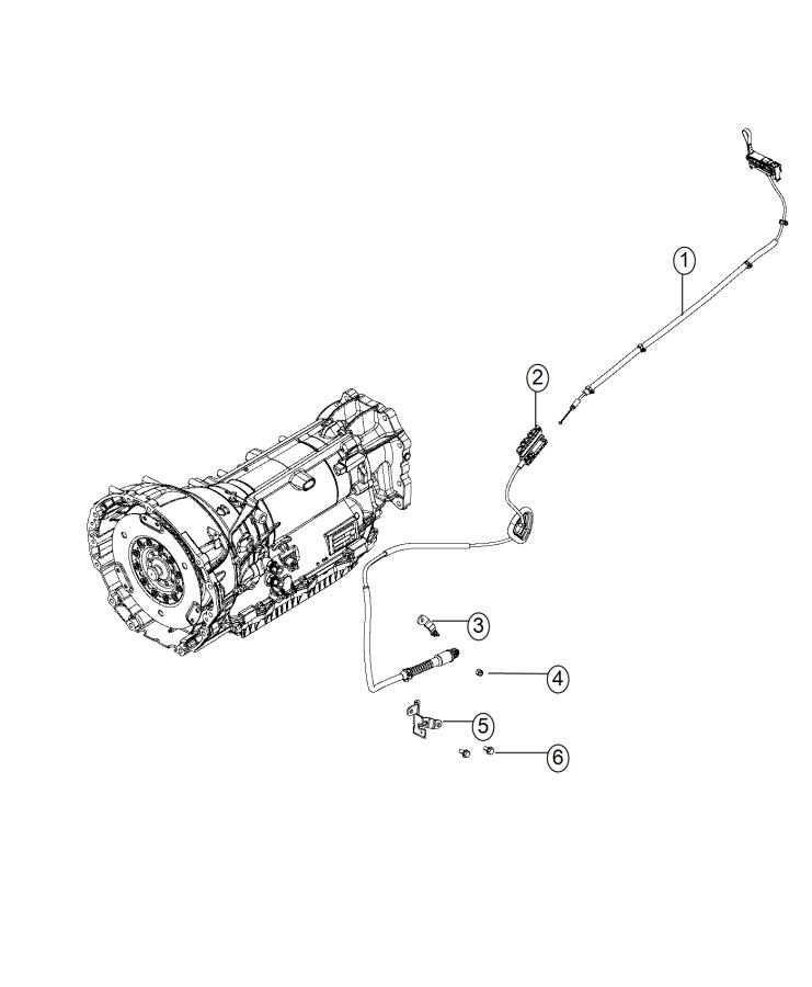 Diagram Gearshift Lever, Cable and Bracket. for your Dodge