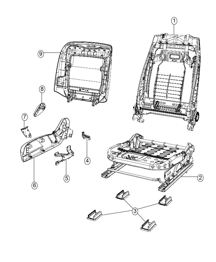 Diagram Adjusters, Recliners, and Shields - Passenger Seat - Manual. for your Chrysler 300 M 